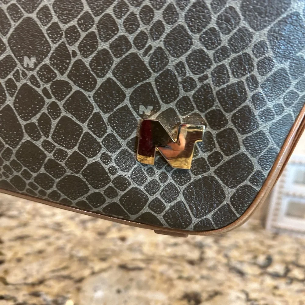 Nina Ricci Shoulder Bag Giraffe Pattern Brown